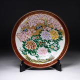 Premium Kutani ware  Decorative Plate - Lovebirds / 九谷焼 飾り皿 牡丹鳥