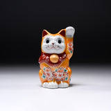 Kutani Ware Beckoning Cat Ornament "Mikan"  / 九谷焼 招き猫