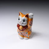 Kutani Ware Beckoning Cat Ornament "Mikan"  / 九谷焼 招き猫