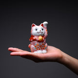 Kutani Ware Beckoning Cat Ornament "Berry"  / 九谷焼 招き猫