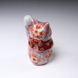 Kutani Ware Beckoning Cat Ornament "Berry"  / 九谷焼 招き猫
