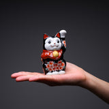Kutani Ware Beckoning Cat Ornament "Goma"  / 九谷焼 招き猫