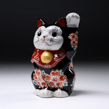Kutani Ware Beckoning Cat Ornament "Goma"  / 九谷焼 招き猫