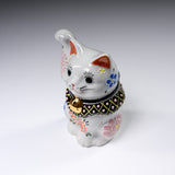 Kutani Ware Beckoning Cat Ornament "Bell"  / 九谷焼 招き猫