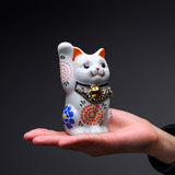 Kutani Ware Beckoning Cat Ornament "Bell"  / 九谷焼 招き猫
