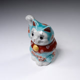 Kutani Ware Beckoning Cat Ornament "Umi"  / 九谷焼 招き猫