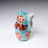 Kutani Ware Beckoning Cat Ornament "Umi"  / 九谷焼 招き猫