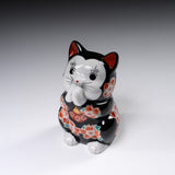 Kutani Ware Begging Cat Ornament  ”Beni” / 九谷焼 招き猫