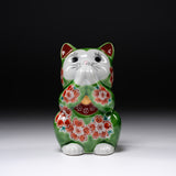 Kutani Ware Begging Cat Ornament  ”Melon” / 九谷焼 招き猫