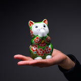 Kutani Ware Begging Cat Ornament  ”Melon” / 九谷焼 招き猫