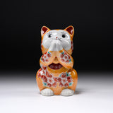 Kutani Ware Begging Cat Ornament  ”Mango” / 九谷焼 招き猫