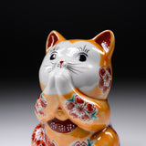 Kutani Ware Begging Cat Ornament  ”Mango” / 九谷焼 招き猫