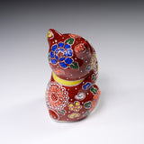 Kutani Ware Begging Cat Ornament ”Apple” / 九谷焼 招き猫