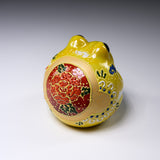 Kutani Ware Animal Ornament - Yellow Frog with Fuji / 九谷焼 カエル