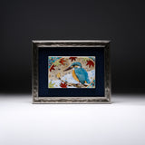 Kutani Ware Framed Ceramic Artwork - Kingfisher in Winter / 九谷焼 絵画