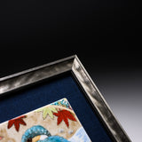 Kutani Ware Framed Ceramic Artwork - Kingfisher in Winter / 九谷焼 絵画