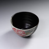 Kutani Ware Matcha Bowl - Peony / 九谷焼 抹茶椀