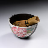 Kutani Ware Matcha Bowl - Peony / 九谷焼 抹茶椀