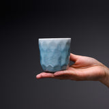 Kutani ware Yunomi Tea Cup - Ginsai Sky Blue / 九谷焼 湯呑み