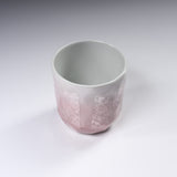 Kutani ware Yunomi Tea Cup - Ginsai Parl Pink / 九谷焼 湯呑み