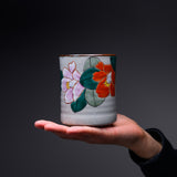 Kutani ware Sushi Yunomi Tea Cup - Camellia / 九谷焼 椿 湯呑みカップ
