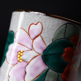 Kutani ware Sushi Yunomi Tea Cup - Camellia / 九谷焼 椿 湯呑みカップ