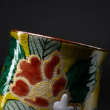 Kutani ware Pair Tea Cup - Yoshidaya Sasanqua / 九谷焼 ペア湯呑み