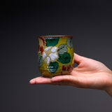 Kutani ware Pair Tea Cup - Yoshidaya Sasanqua / 九谷焼 ペア湯呑み