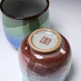 Kutani ware Pair Tea Cup - Ginsai Silver Leaf / 九谷焼 ペア湯呑み