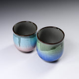 Kutani ware Pair Tea Cup - Ginsai Silver Leaf / 九谷焼 ペア湯呑み