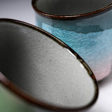 Kutani ware Pair Tea Cup - Ginsai Silver Leaf / 九谷焼 ペア湯呑み