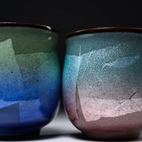 Kutani ware Pair Tea Cup - Ginsai Silver Leaf / 九谷焼 ペア湯呑み
