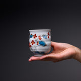 Kutani ware Pair Tea Cup - Begonia Flower / 九谷焼 ペア湯呑み