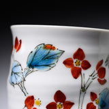 Kutani ware Pair Tea Cup - Begonia Flower / 九谷焼 ペア湯呑み
