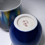 Kutani ware Shibata Hiroshi Pair Tea Cup - Saiyu / 九谷焼 ペア湯呑み