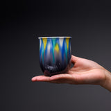 Kutani ware Shibata Hiroshi Pair Tea Cup - Saiyu / 九谷焼 ペア湯呑み