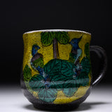 Kutani Ware Mug Cup - Yoshidaya Birds / 九谷焼 マグカップ