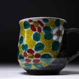 Kutani Ware Mug Cup - Yoshidaya Flower / 九谷焼 マグカップ