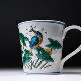 Kutani Ware Mug - Hungry Kingfisher / 九谷焼 マグカップ