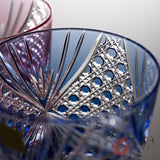 KAGAMI Crystal Edo-Kiriko Pair Whiskey Glass - 280 ml - Tasuki / ペアロックグラス 襷