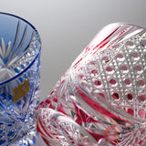 KAGAMI Crystal Edo-Kiriko Pair Whiskey Glass - 280 ml - Tasuki / ペアロックグラス 襷