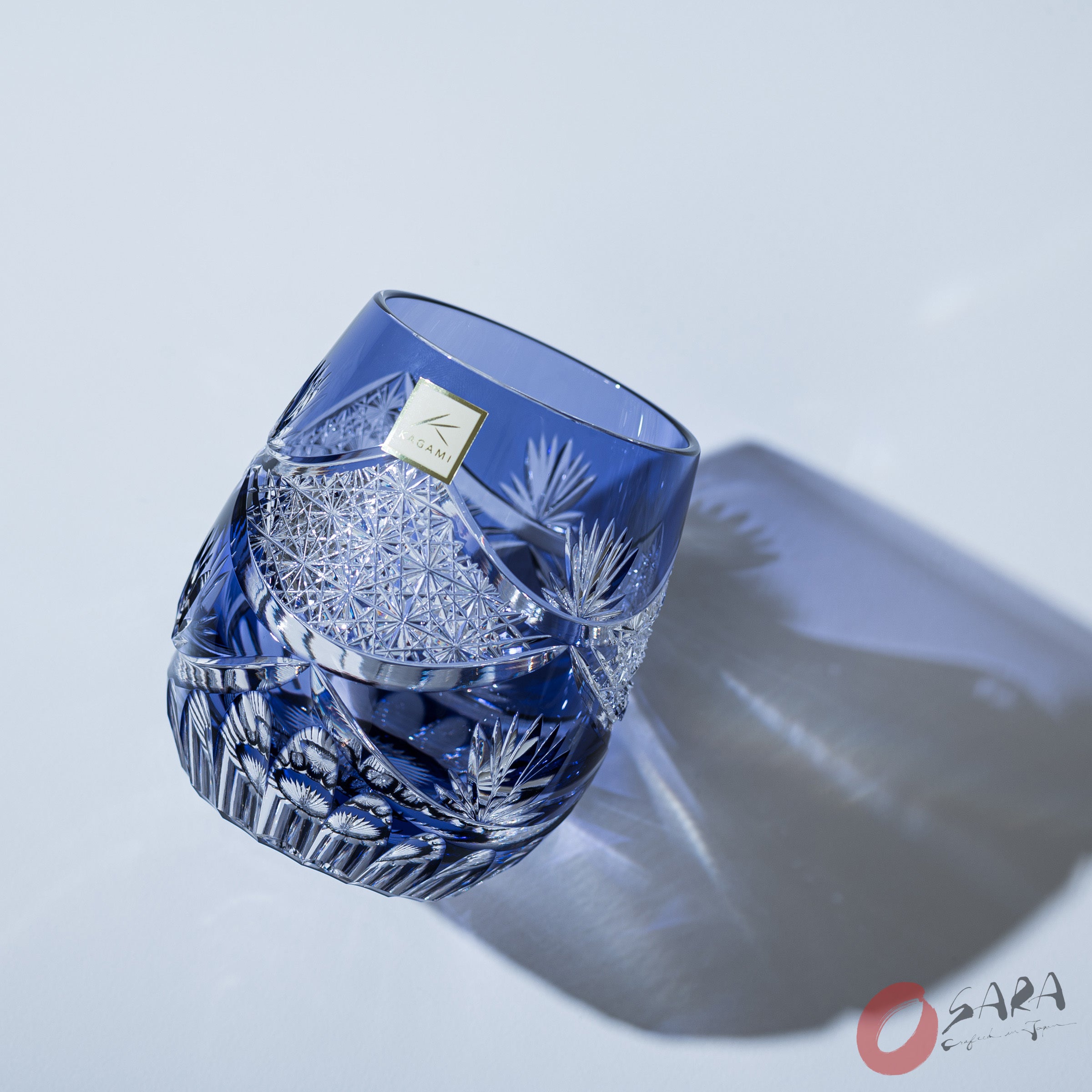KAGAMI Crystal Premium Rock Glass - Morning Flow / 朝焼け