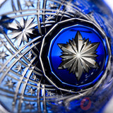 KAGAMI Crystal Edi-Kiriko Rock Glass - Hishibana Blue / 篠崎 英明 - 菱花