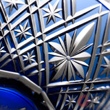 KAGAMI Crystal Edi-Kiriko Rock Glass - Hishibana Blue / 篠崎 英明 - 菱花