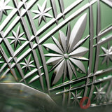 KAGAMI Crystal Edo-Kiriko Rock Glass - Hishibana Green / 篠崎 英明 - 菱花