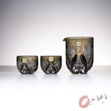 KAGAMI Crystal Premium Cold Sake Set - Subaru Black / 冷酒揃え 昴 根本達也