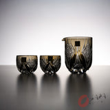 KAGAMI Crystal Premium Cold Sake Set - Subaru Black / 冷酒揃え 昴 根本達也