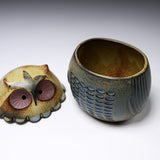 KASHIWA Seto Ware - Container Case - Owl / 瀬戸焼 かしわ窯