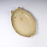 Shinichi Ozeki Polar Bear Oval Plate / 笠間焼