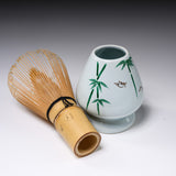 Kyo Kiyomizu Ware Matcha Whisk Stand - Sparrow with Bamboo / 茶筅立て